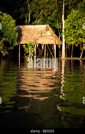 Lago Yarinacocha, una lanca vicino alla città amazzonica di Pucallpa in Perù centrale vicino al Rio Ucayali. Foto Stock