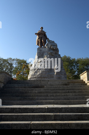 Il cenotafio sovietica sulle alture Seelow, Seelow, Germania Foto Stock
