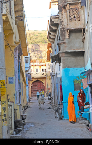 Streetscene bundi Rajasthan in India Foto Stock