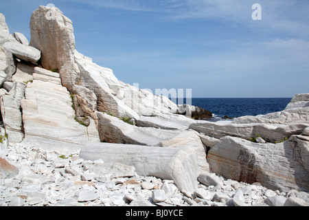 Antica cava di marmo Aliki, Thassos, Grecia, settembre 2009 Foto Stock