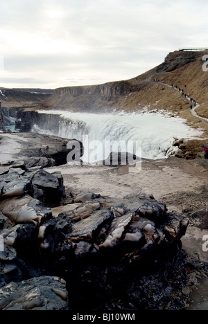 Cascate Gullfoss, Laugarvatn, Islanda Foto Stock