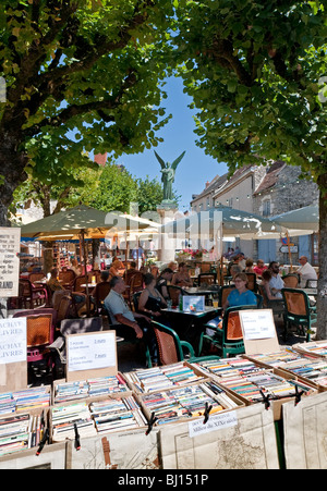 Annuale di open-air book fair - angoli-sur-l'Anglin, Francia. Foto Stock