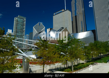 Jay pritzker pavillion concert hall, Chicago, Illinois. architetto Frank Gehry Foto Stock