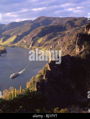 Fiume Danubio Bend, Durnstein, Niederosterreich, Repubblica federale d'Austria Foto Stock