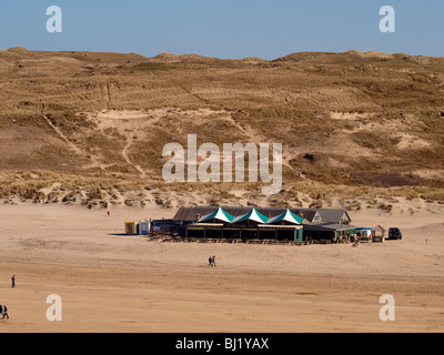 Il foro di irrigazione, Perranporth Beach, Cornwall Foto Stock