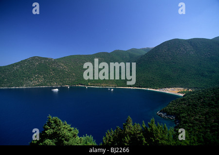 Grecia, Isole Ionie, Cefalonia, spiaggia di Antisamos Foto Stock