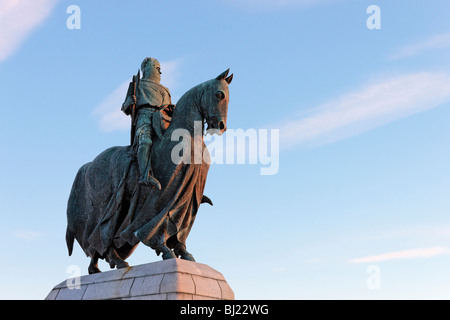 Statua di Re Roberto Bruce al Borestone, Bannockburn, Stirling, Scozia, Regno Unito. Foto Stock