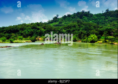 Nam Ngum serbatoio, Laos Foto Stock