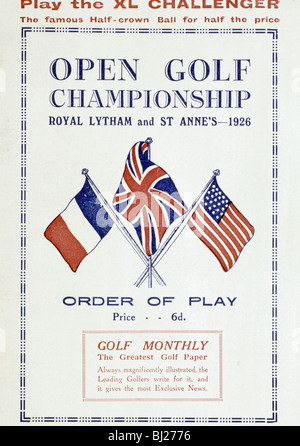 Programma per l'Open di Golf 1926. Artista: sconosciuto Foto Stock