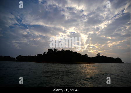 Nam Ngum serbatoio, Laos Foto Stock