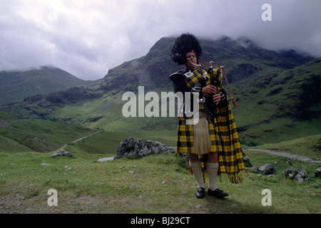 Scozia, Highlands, scottish piper Foto Stock