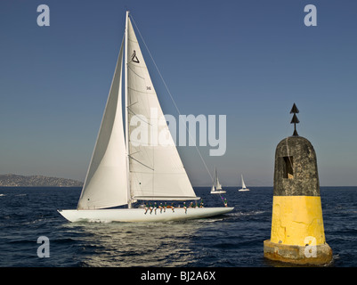 Sailing yacht del Mediterraneo durante il mese di ottobre 2009 Regata Nioulargue a Saint Tropez , France Foto Stock