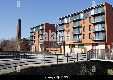 Appartamenti moderni alloggi a Kelham Island in Sheffield Inghilterra, urbanistica di riqualificazione Foto Stock