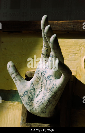 Pezzo di arte di un modello di mano di chiromanzia Foto Stock