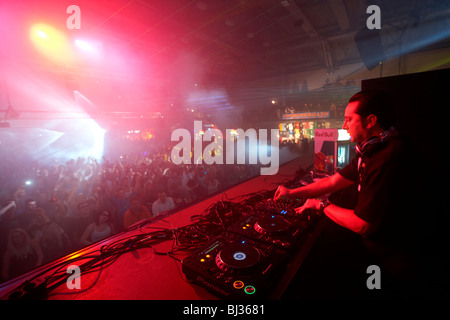 DJ Bad Boy Bill, mondo invernale 2010, techno festival in Sports Hall Oberwerth, Coblenza, Renania-Palatinato Foto Stock