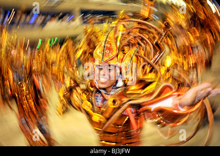 Scuola di Samba Portela, Carnaval 2010, Sambodromo, Rio de Janeiro, Brasile Foto Stock