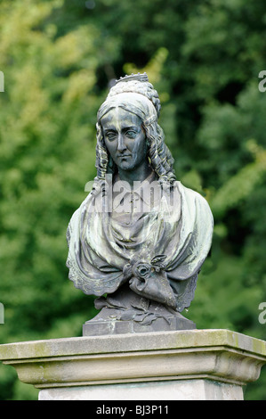 Memorial a Annette von Droste-Huelshoff, 1797-1848, Huelshoff castello, Havixbeck, Renania settentrionale-Vestfalia, Germania, Europa Foto Stock