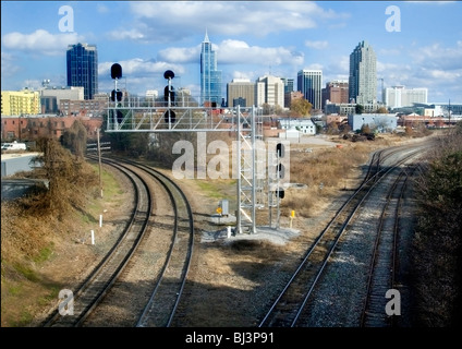 Skyline di Raleigh Foto Stock