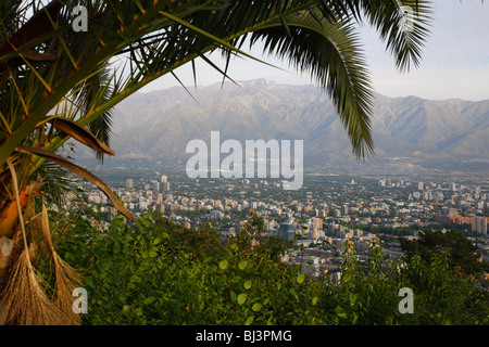 Atmosfera serale, Santiago de Chile, Cordigliera de los Andos, Cile, Sud America Foto Stock