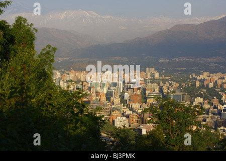 Atmosfera serale, Santiago de Chile, Cordigliera de los Andos, Cile, Sud America Foto Stock