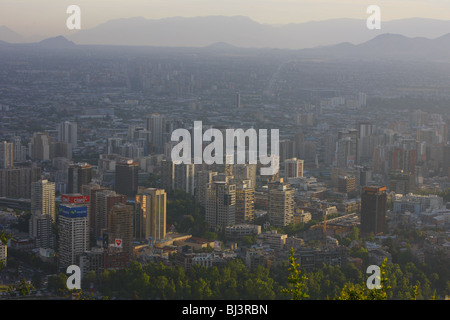 Atmosfera serale, Santiago de Chile, Cordigliera de los Andos, Cile, Sud America Foto Stock