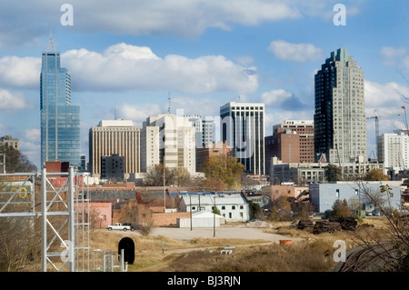 Skyline di Raleigh Foto Stock