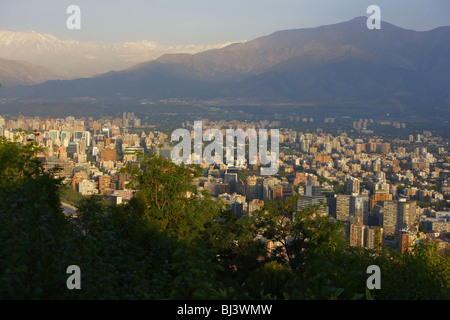 Atmosfera serale, Santiago de Chile, Cordigliera de los Andos, Cile, Sud America Foto Stock