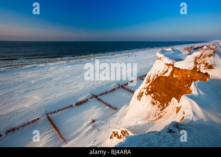 Rotes Kliff, Red Cliff in inverno, vicino a Kampen sull'isola di Sylt, Schleswig-Holstein, Germania, Europa Foto Stock