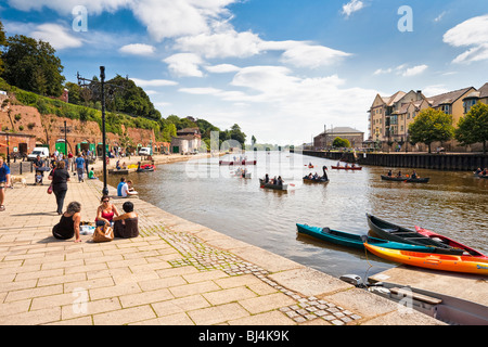 Exeter Quay, Exeter, Devon, Regno Unito in estate Foto Stock