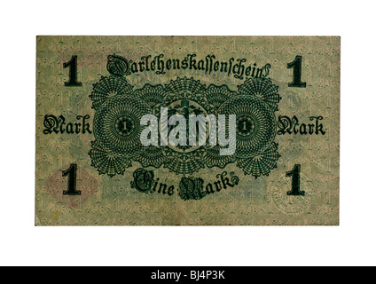 Società di prestito banconota oltre un marchio della National Debt Office, Berlino, Germania, 12 agosto 1914, indietro Foto Stock