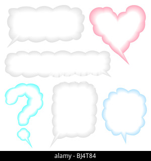 Parola di bolle o di nuvole di pensiero isolato su sfondo bianco illustrazione vettoriale Foto Stock