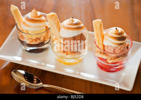 Banana Split degustatore, radice 246 Ristorante, Solvang, California, Stati Uniti d'America Foto Stock