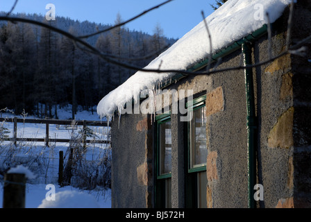 Un appartato convertito ex croft nel Parco Nazionale di Cairngorms, Aberdeenshire Foto Stock