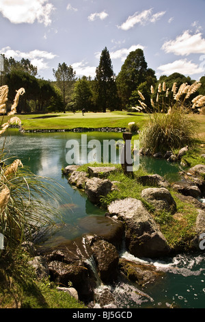 Wairakei International Golf Course si trova a cinque minuti di auto da Huka Lodge Taupo, Nuova Zelanda Foto Stock