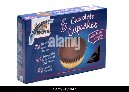 Confezione di 6 tortini di cioccolato Foto Stock