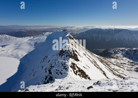 Bordo di estensione in inverno, da Helvellyn Foto Stock