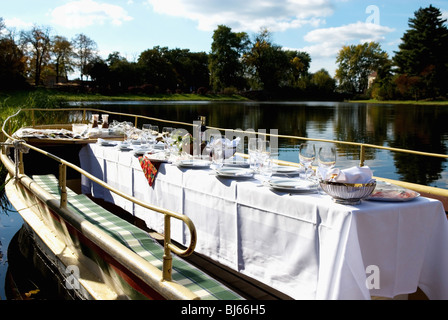 Cena in una gondola, Woerlitz, Germania Foto Stock