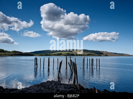 I resti di Salen molo vecchio. Isle of Mull Foto Stock