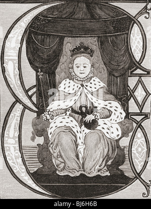 Elisabetta I, 1533 a 1603. La regina in Inghilterra e in Irlanda. Foto Stock