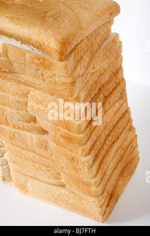 Focaccia di bianco a fette di pane Foto Stock