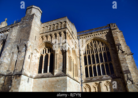 Finestre gotiche, degli antichi, Winchester Cathedral e Winchester Hampshire, Inghilterra, Regno Unito, GB Foto Stock