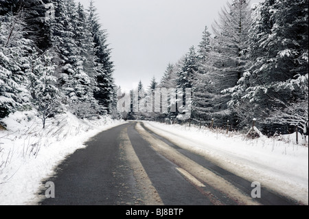 Snake Pass,A57,in inverno la neve,Derbyshire,Peak District,UK Foto Stock