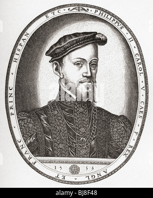 Filippo II, 1527 a 1598. Re di Spagna e Portogallo, Napoli, Sicilia e, mentre sposato a Maria I, re d'Inghilterra e Irlanda. Foto Stock