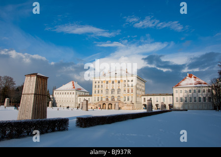 Il palazzo di Nymphenburg in inverno. Monaco di Baviera. Germania. Foto Stock