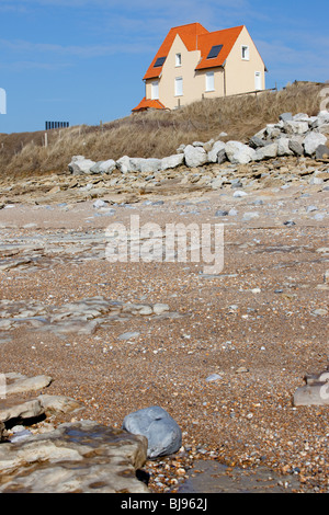 Una casa sul mare a Wimereux, Pas-de-Calais, Francia Foto Stock