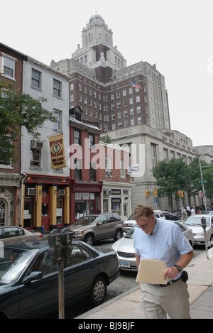 Zona pedonale nel centro di Philadelphia, Stati Uniti d'America Foto Stock