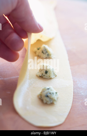 Formaggio Herb GRUPPO RAVIOLI Foto Stock