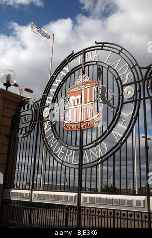 Il cancello di ingresso allo stadio della Luce, la casa del Sunderland football club, England, Regno Unito Foto Stock