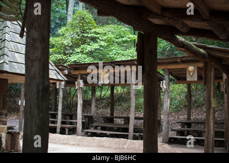 Riserva Sacred Ground nel villaggio indiano di Oconaluftee, North Carolina, nelle Great Smoky Mountains, tribù nativa dei Cherokee negli Stati Uniti Foto Stock