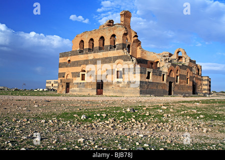 La chiesa bizantina e palazzo, Qasr Ibn Wardan (564), Siria Foto Stock